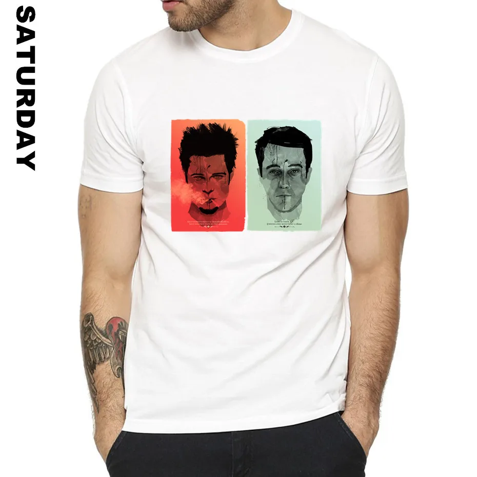 Fight Club Tyler Durden Design Funny T Shirt for Men and Women Unisex Breathable Graphic Premium T-Shirt Men's Streewear | Мужская
