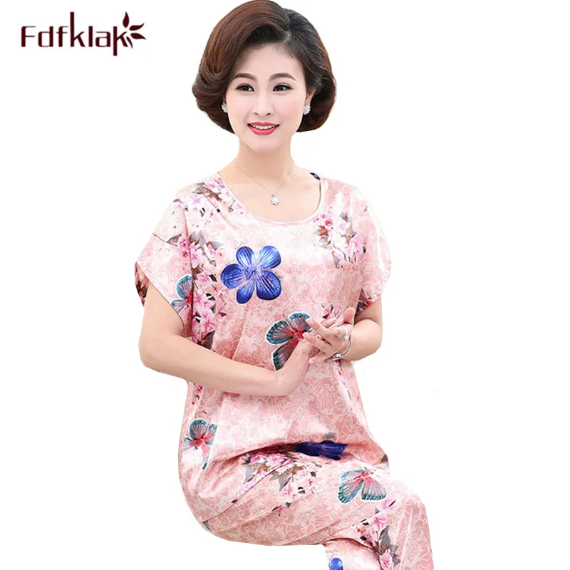Повседневная пижама Fdfklak с принтом женская летняя домашняя одежда