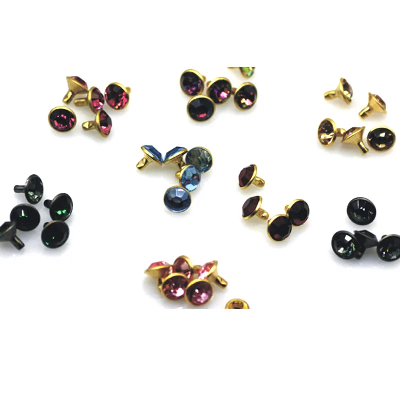 10MM CRYSTAL on GOLD Synthetic Rhinestone rivets Diamond Riveting Supplies | Багаж и сумки