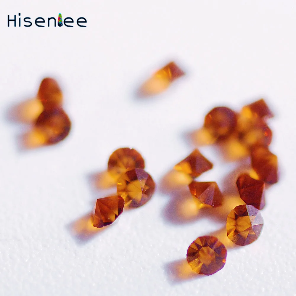 Hisenlee 1,3 мм 1440 шт./упак. много Цвета Циркон микро алмазов, короткая стрижка, Стекло Стразы мини камешки для дизайна ногтей украшение ногтей - Цвет: Tea Color