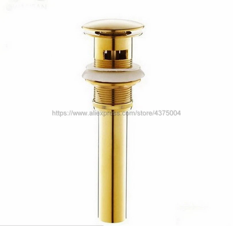 Gold Brass Bathroom basin Pop Up Drain Bath Strainer With Overflow Products/Accessories Nsd023 | Обустройство дома