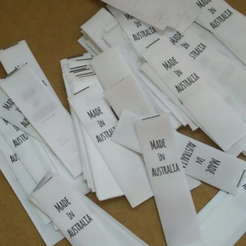 100 шт. атласная лента для стирки одежды сделано в Австралии|care labels|satin care labelsatin printed