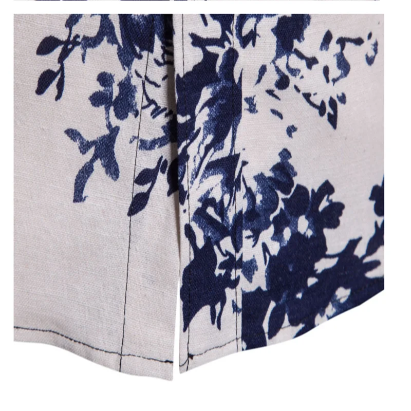 

Autumn New Arrivals Men Clothing 5XL Blue Printed Long Sleeve Men Shirts Casual Style Men Shirts Slim