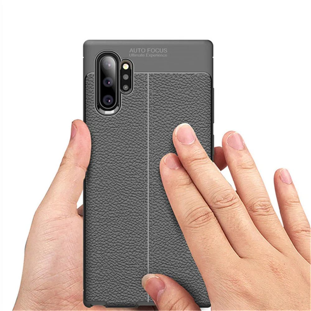 Роскошный мягкий силиконовый чехол для samsung Galaxy Note 10 Litchi Striae чехлы телефонов Plus Pro