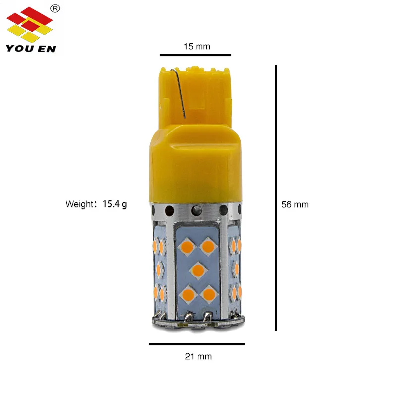 YOUEN 1 шт. T20 T25 LED 7440 W21W W21/5 W 35SMD лампа Canbus Free 1156 BAU15S BA15S P21W Светодиодная для автомобиля