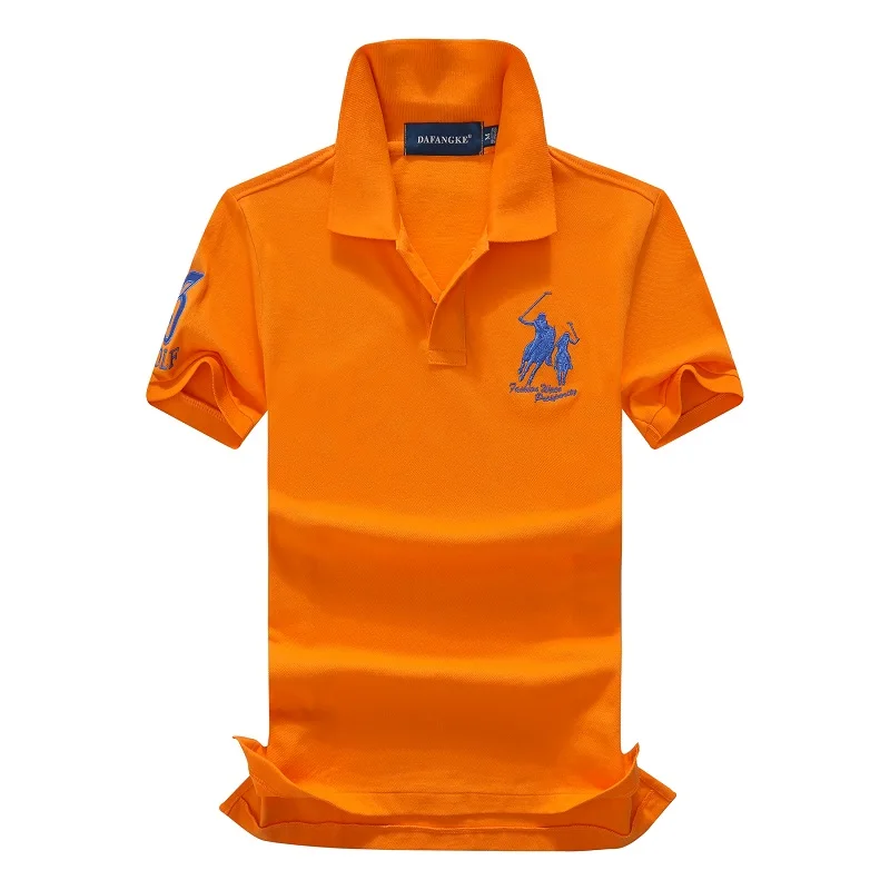 Orange Мужская рубашка поло с вышивкой, бренд Golf Eden Park, топы, высокое качество, однотонный цвет, хлопок, короткий рукав, поло, европейский размер S-2XL; YA274 - Цвет: Orange