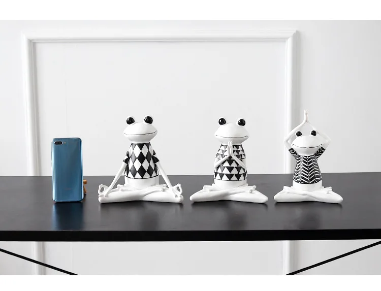 1PC Nordic Resin Yoga Frog Decoration Home Accessories Creative Living Room TV Cabinet Children Gift JL 268 | Дом и сад