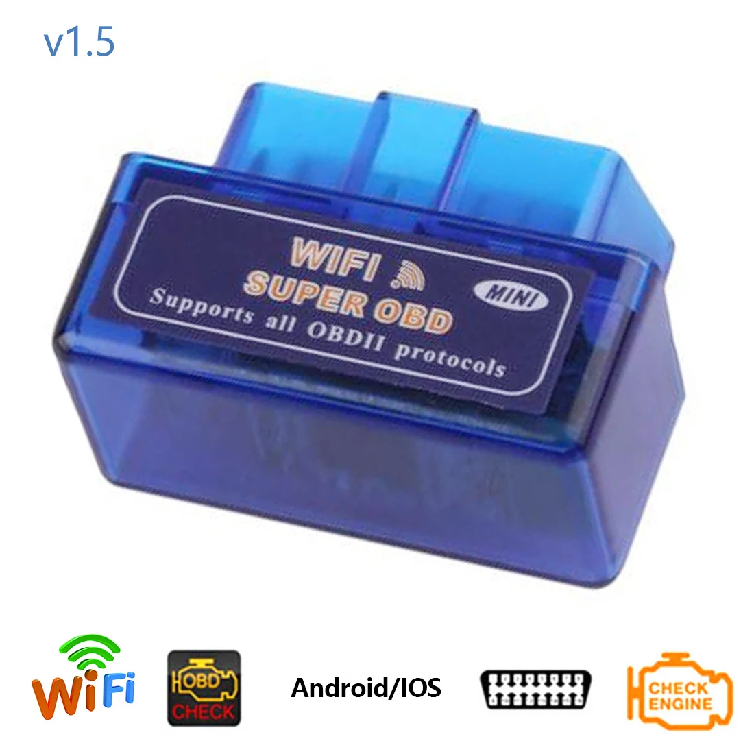 

Диагностический сканер dewtreetали Elm327, Wi-Fi версия 1,5, мини-считыватель кодов OBDII с чипом PIC18F25K80 OBD 2 ELM 327, WiFi