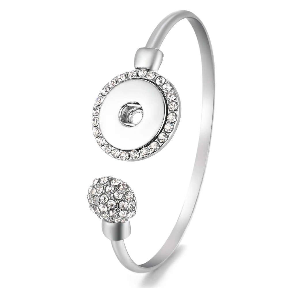 

10pcs/lot 18mm Vocheng Ginger Snap Button Jewelry Open Bangle for Women with Crystal NN-536*10