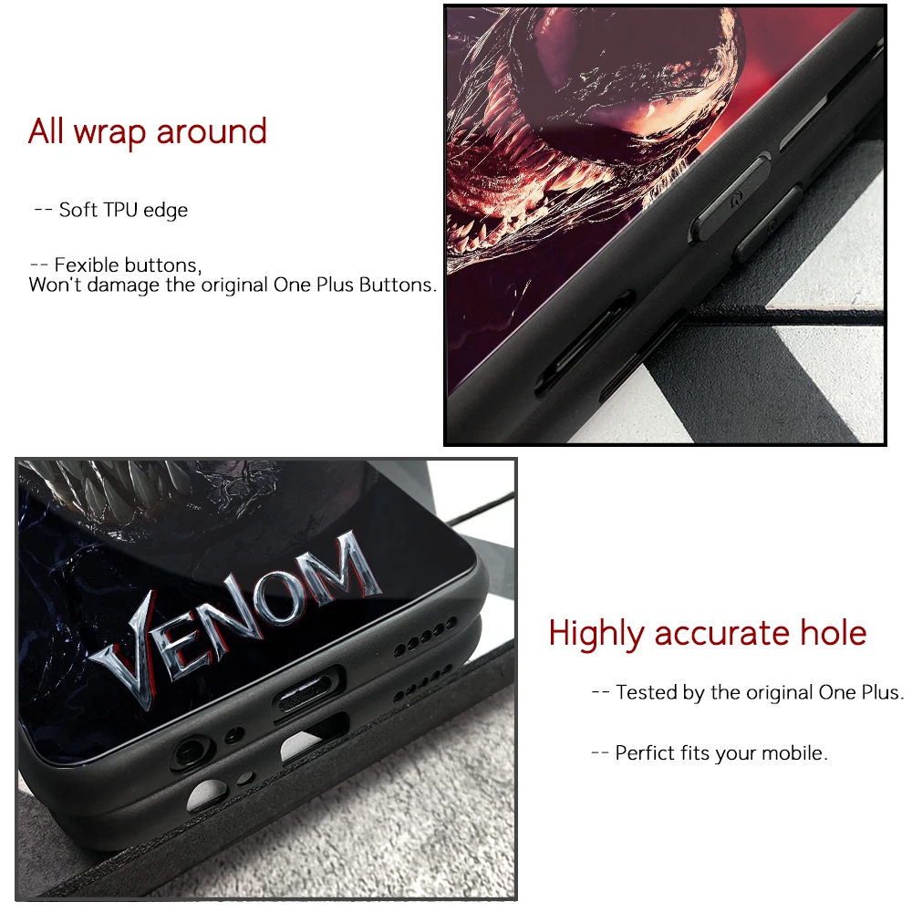 Чехол для Oneplus 6 стеклянная задняя крышка Venom t чехол 1 + 5 5t 6t 7 pro | Мобильные телефоны