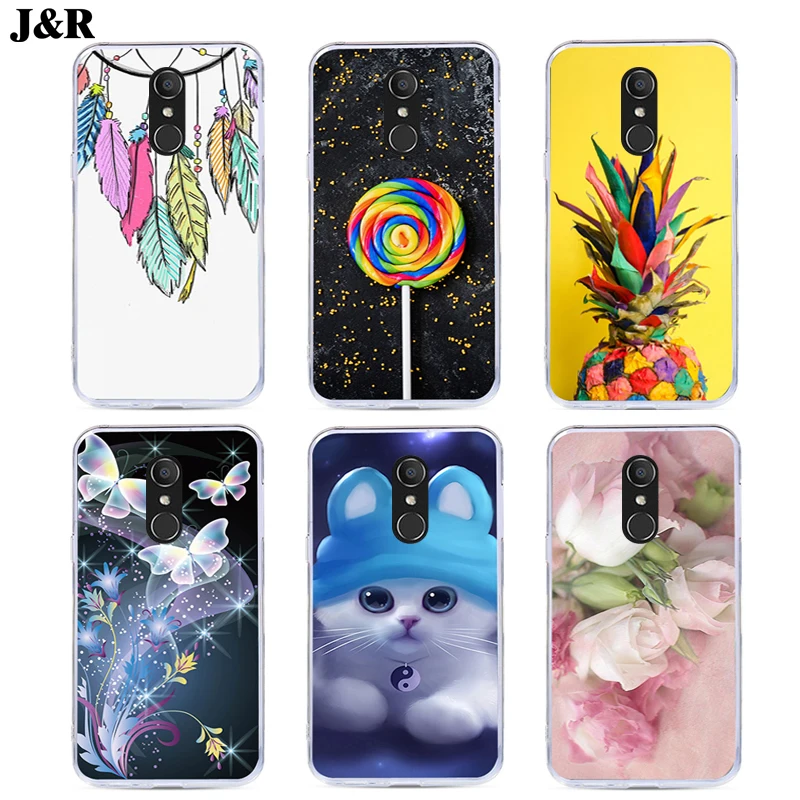 Прозрачный чехол J &amp R для Alcatel 1X/1C/3/3C/3В/3X мягкий силиконовый с красочным принтом