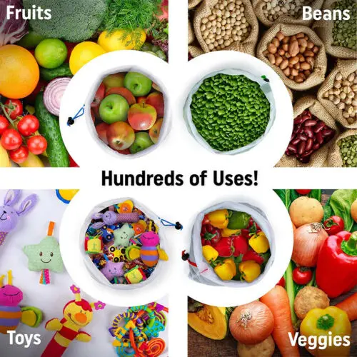 12 шт. многоразовые белая сумка сетки для ноль отходов фрукты овощи Пластик