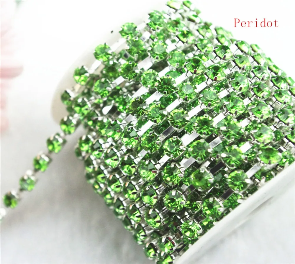 1 ярд 5 мм SS24 цветов стразы с кристаллами серебряная цепочка пришивная