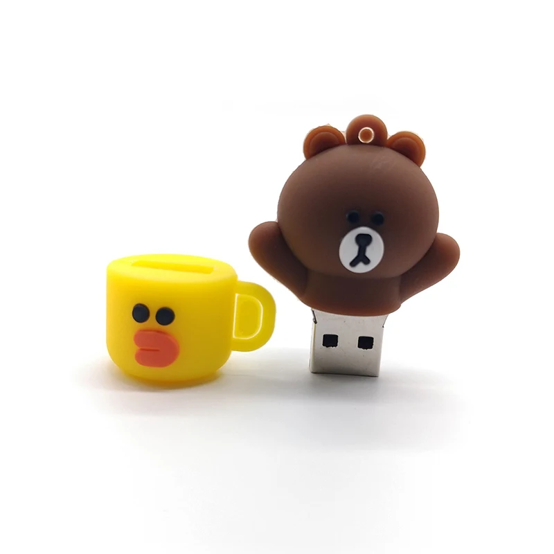 Usb флеш-накопитель с мультяшной чашкой 64 ГБ 32 16 8 4 Гб карта памяти кролика медведем