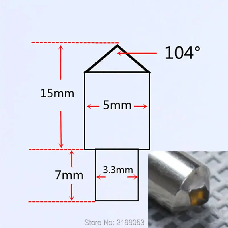 5pcs/lot Free shipping Single point diamond dresser cone tip diamond engraving needle engraver bit