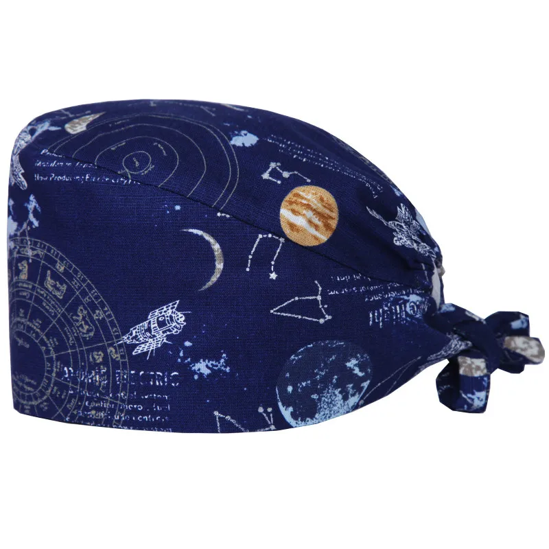 Scrub Cap 3 Темно-синяя космическая ракета, Мужская медицинская шапка с принтом, шапка для стоматолога, для работы в клинике, хирургические головные уборы, кепка для кормления, ультра мягкая, дешевая распродажа - Цвет: Scrub Cap 3