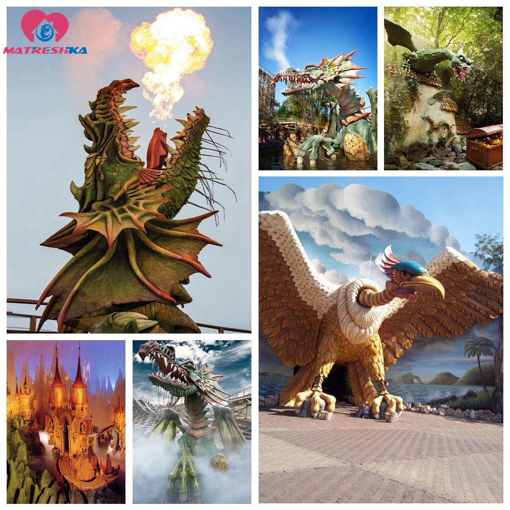 Квадратная круглая 5D алмазная картина сделай сам парк полных Efteling Алмазная