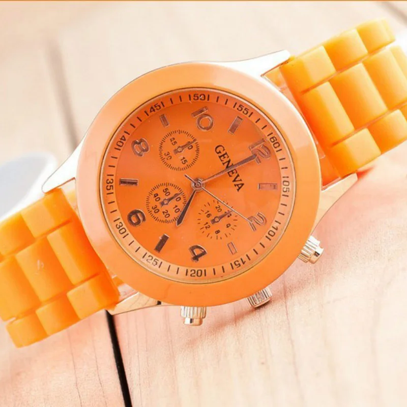 Orange TIke Toker, роскошные брендовые Силиконовые кварцевые часы для женщин и мужчин, Дамская мода, браслет, наручные часы, наручные часы, relogio feminino masculino - Цвет: Orange