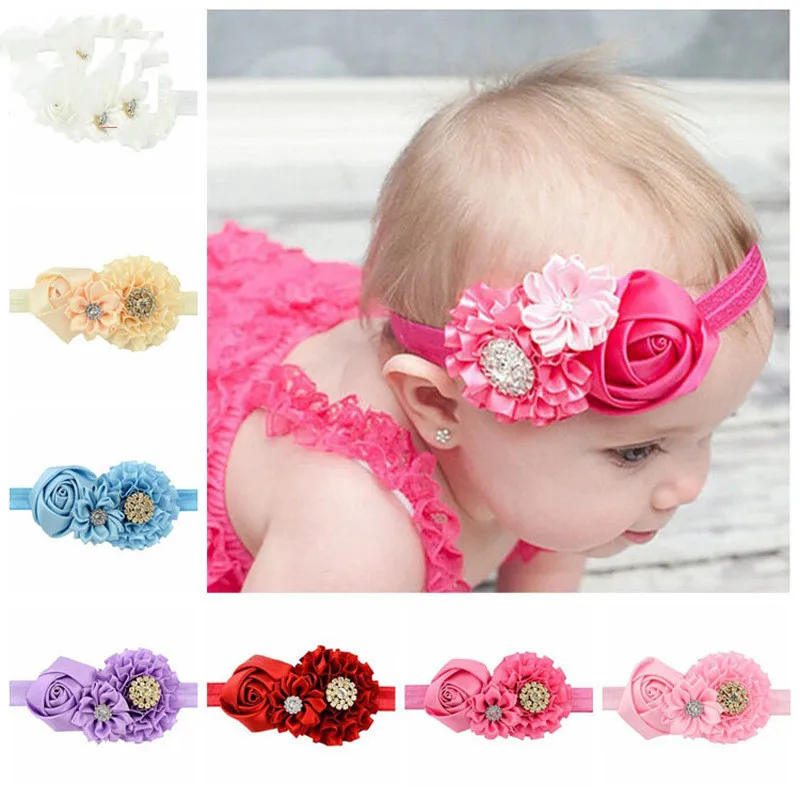 

baby girl headband Infant hair Band newborn Headwear tiara headwrap Toddlers Ribbon Kids Rose Lace Flower turban Hair Accessorry