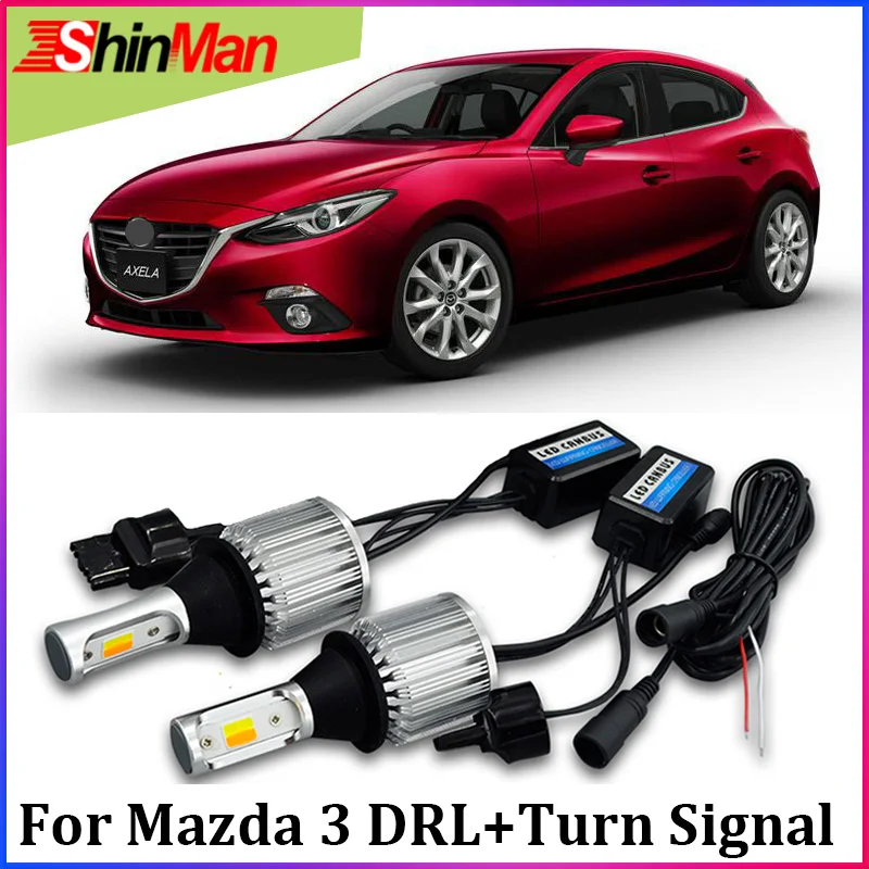 ShinMan WY21W 7440 T20 светодиодный автомобильный светильник COB светодиодный DRL Включите светильник сигнала поворота светильник для Mazda 3 Дневной светильник 2010