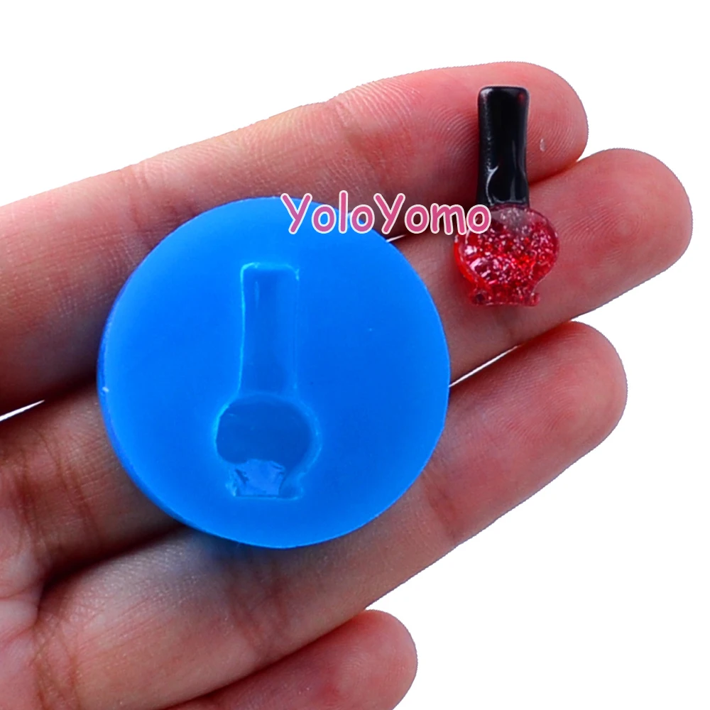 F255YL Nail Polish Bottle Silicone Mold Fondant Sugarcraft Polymer Clay Gum Paste Icing Candy Resin Flexible Molds | Дом и сад