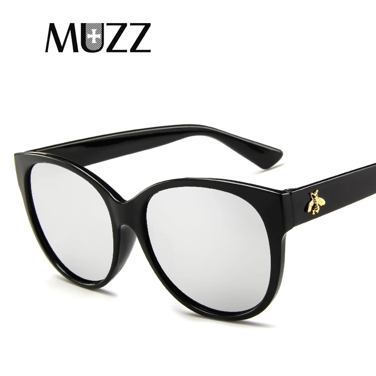 MUZZ корейские Солнцезащитные очки женские плоские верхние очки Sqaure Lunette женские роскошные брендовые черные солнцезащитные очки с заклепками - Цвет линз: Серебристый