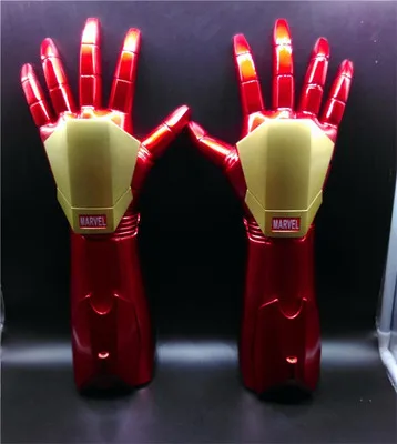 a pair glove Носимые 1:1 железные детские светящиеся перчатки лазерный реквизит для косплея модель игрушки DC Marvel супергерой Хэллоуин вечерние подарок на Рождество - Цвет: a pair glove