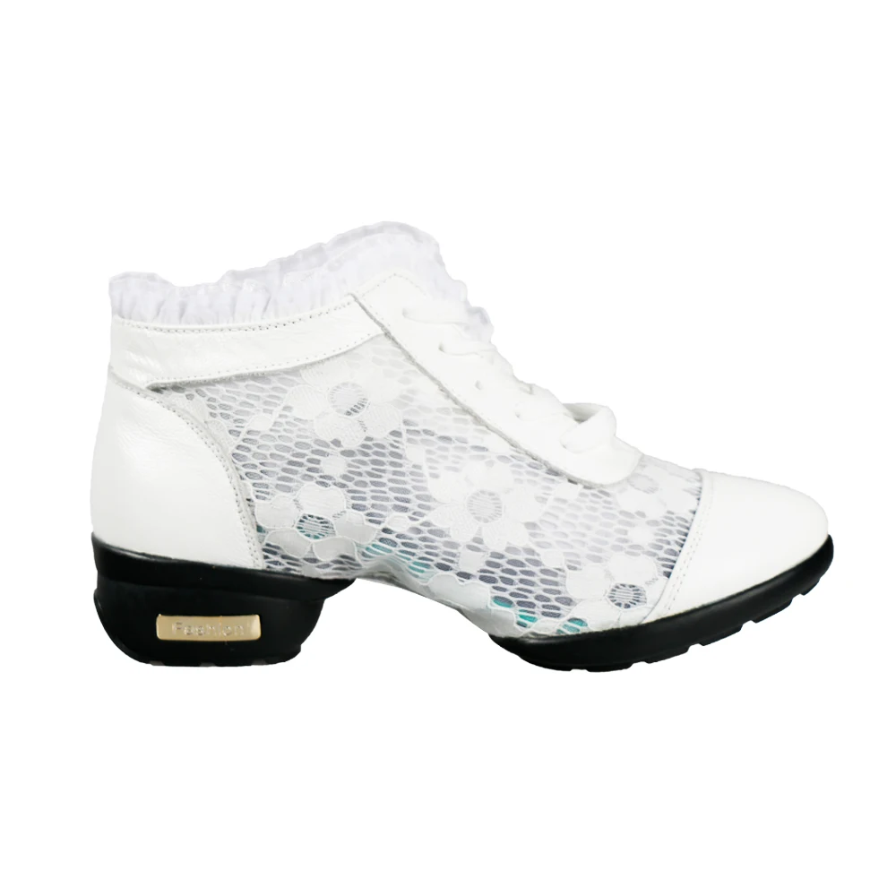 Новые летние кожаные дышащие туфли для фитнеса женские танцевальные с мягкой