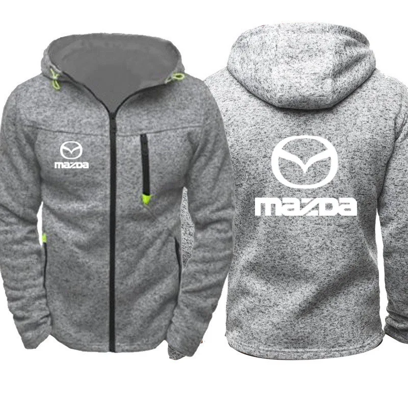 Мужские толстовки с капюшоном в стиле Харадзюку, с принтом логотипа Mazda Car, повседневные толстовки с капюшоном и длинным рукавом, мужская куртка на молнии, мужская толстовка с капюшоном, одежда - Цвет: 805