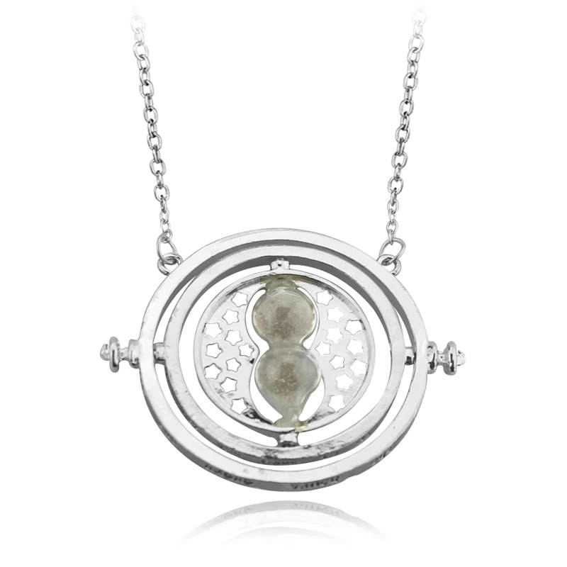 silver 6 цветов, ожерелье с вращающимся Хоркруксом Гермионы Грейнджер, конвертер времени, маховик, ожерелье с кулоном для женщин Mwn - Окраска металла: silver