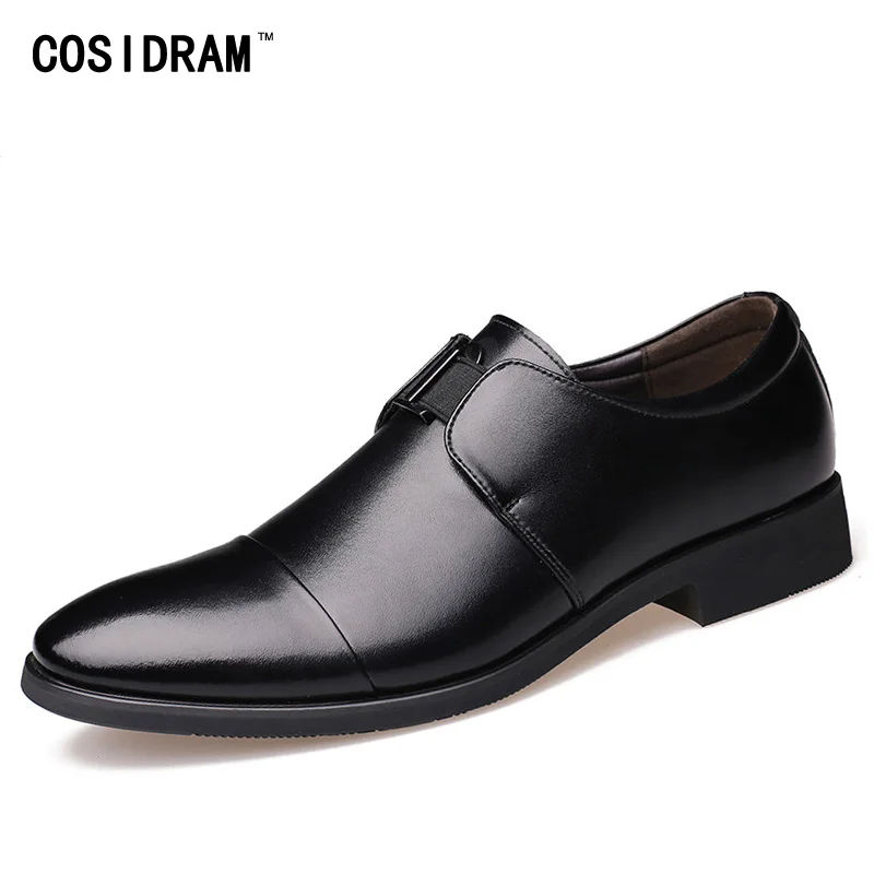 Мужские официальные туфли COSIDRAM с острым носком Новинка 2018 мужские слипоны