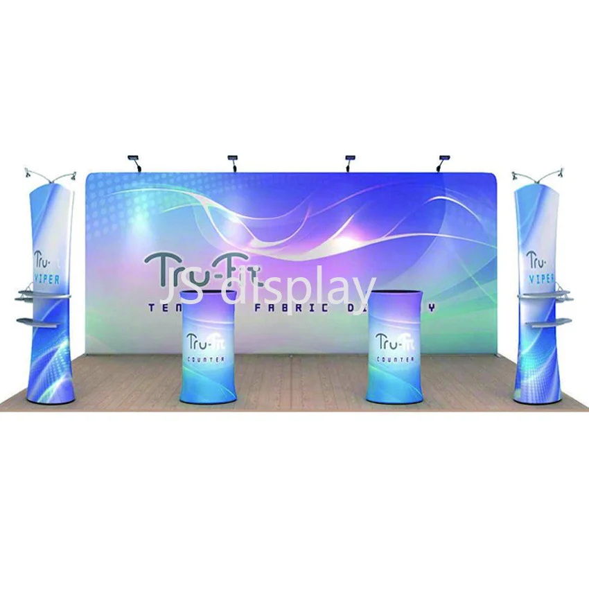 20ft Straight Portable Tension Fabric Trade Show Display Pop Up Stand Booth Back Wall with Custom Graphic Printing | Дом и сад