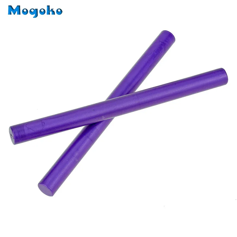 Mogoko, 2 шт., без шнура, фитили, цилиндрический, огненный, рукописный, уплотнительный воск для почты, писем, винтажная колонна, воск, печать, штамп - Цвет: Style 11 Purple 2pcs