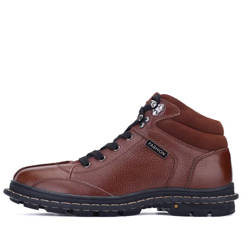 

Hot Sale New Men Winter Shoes 100% Genuine Leather Men Boots Shoes Warm Winter Male Boots Ankle Booties Big Size 889