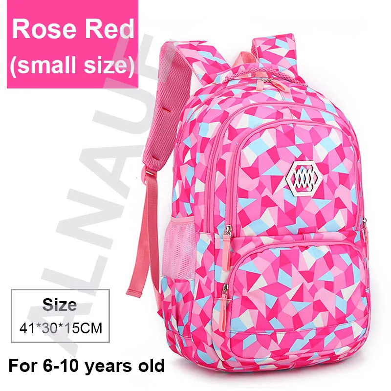 small rose red Детские школьные ранцы для мальчиков и девочек, водонепроницаемые школьные рюкзаки для подростков, школьная сумка большой емкости, сумка для книг - Цвет: small rose red