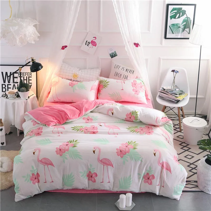 INS стиль четыре комплекта постельного белья Моющийся хлопок спальный постельное