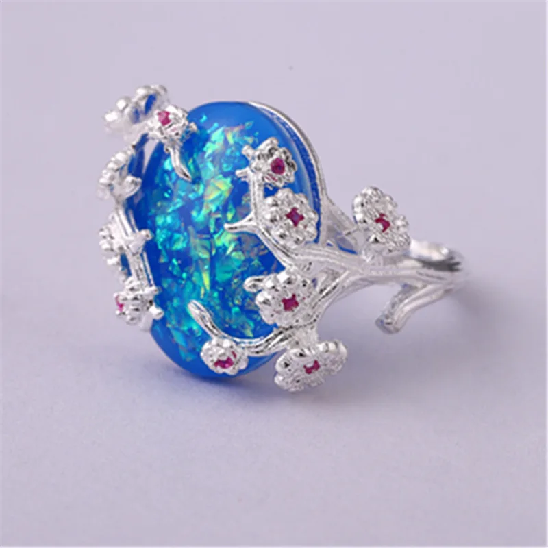 Высококачественное элегантное обмоточное синее Опаловое кольцо модное и