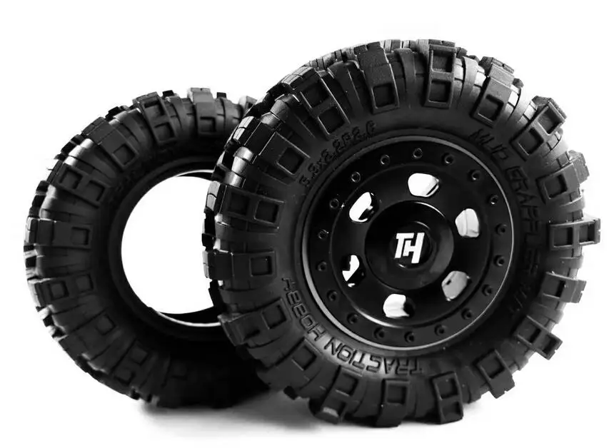 Пара колес/шин Beadlock 2 6 для KM2 km1 TH1 TH2 тяга хобби F150 1/8 Wrangler JK Rock crawler truck jRAXXAS TRX4