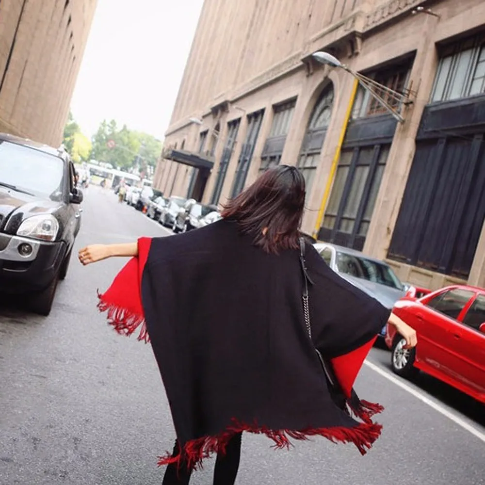 Женское зимнее трикотажное кашемировое пончо в стиле оверсайз|sweater cape|coat sweatersweater