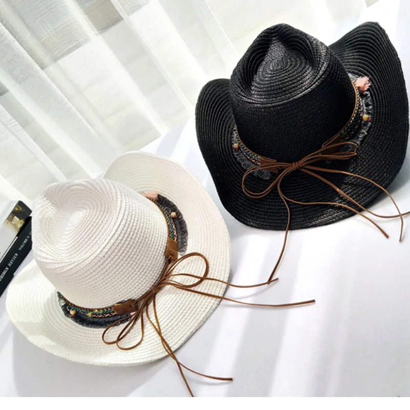 MAERSHEI 2019 летняя шляпа с бахромой из ракушек Cowgirl соломенная для женщин и мужчин