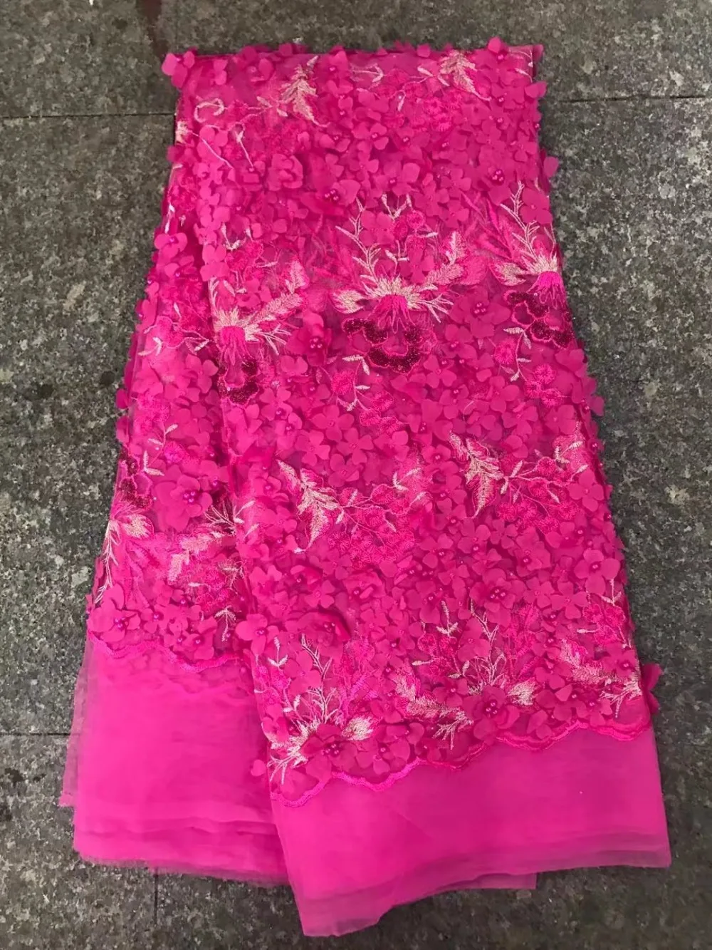 French Mesh Lace Fabric 2018 Latest African Embroidery and Beaded Tulle High Quality Dress | Дом и сад