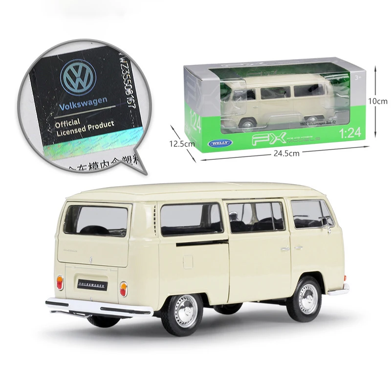 Welly 1:24 Литой Автомобиль VW TYPE 2 T2 BUS MPV VAN Cars металлический сплав автомобиль