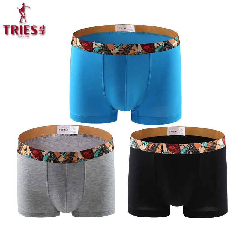 Бренд TRIES мужское нижнее белье высокая эластичность повседневные боксеры из