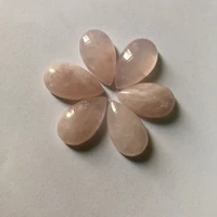wholesale natural rose pink quartz cabochon 12x20mm pear shape gem stone cab for jewelry making 6pcslot