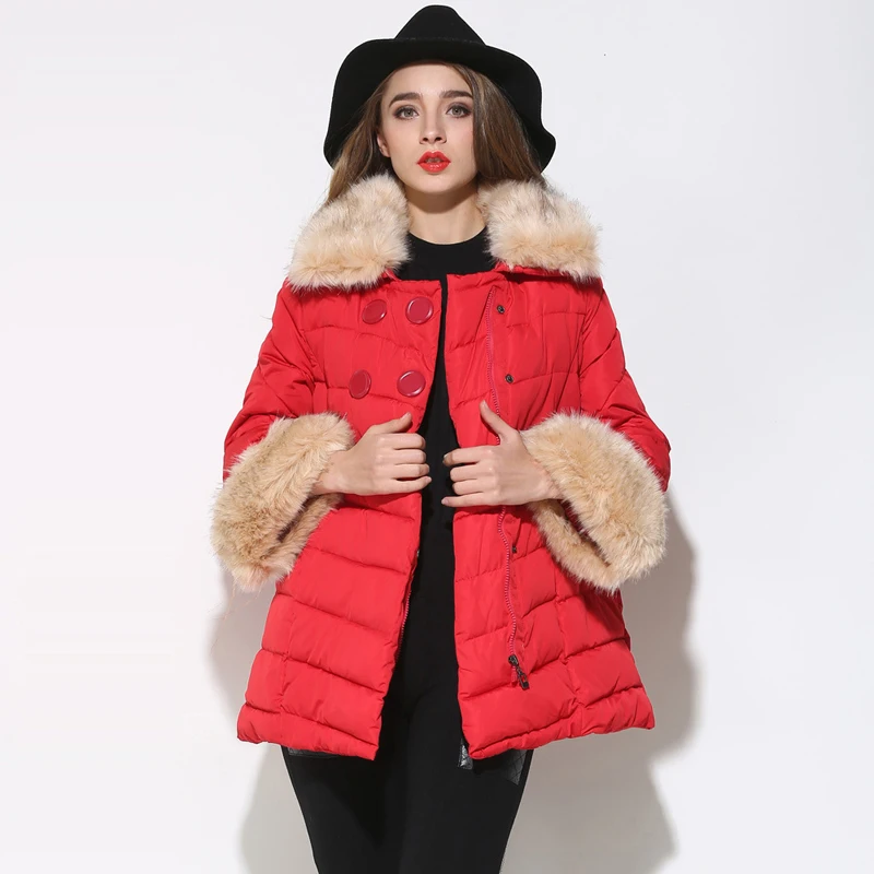 2016 Зима Толстые Женщины Парки Женские Зимние Куртки И Пальто Мода Меховой