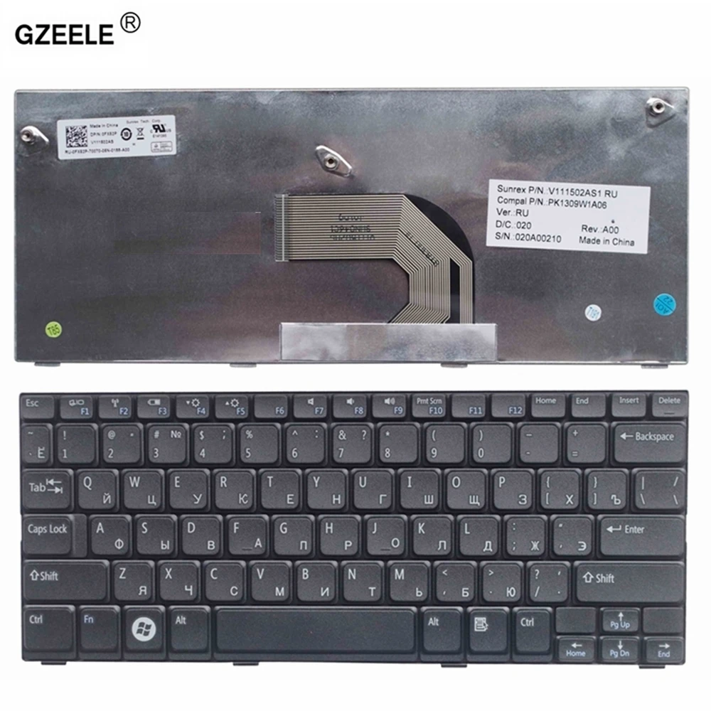 Клавиатура GZEELE для ноутбука Dell Inspiron Mini 10 1012 1014 1015 1018 P04T PK130F11A01 PK130F12A12 RU русская
