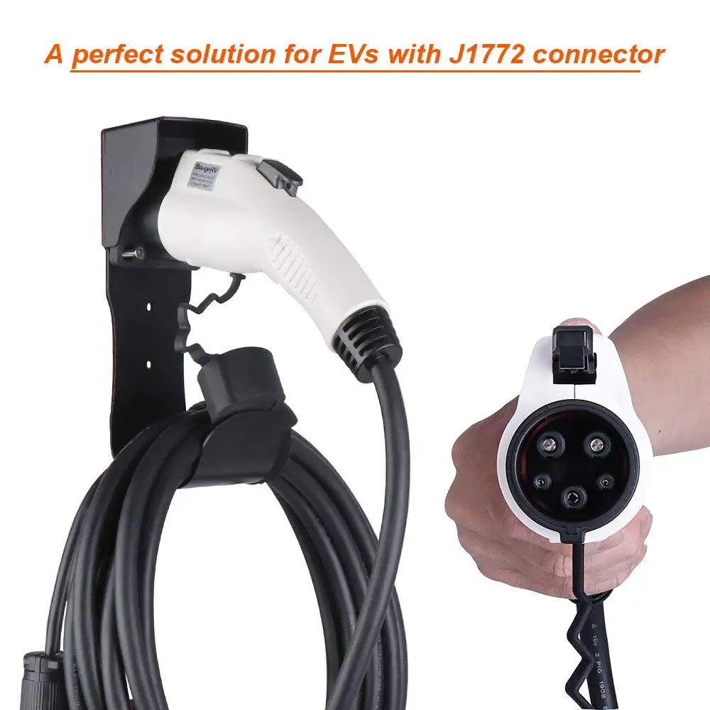 

Wall-Mount Connector Holster Dock With Screws For SAE J1772 EVSE Electric Vehicle EV Charger Holder For EV Car