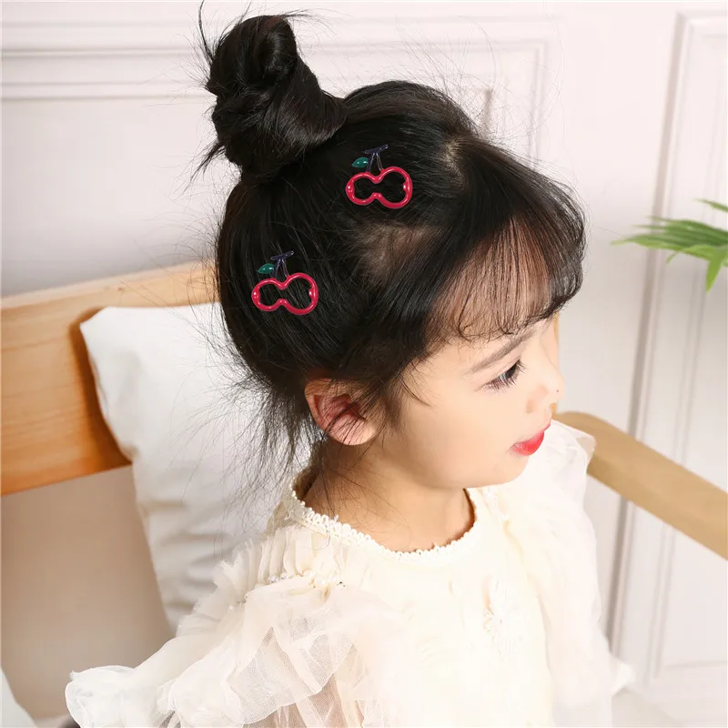 6 шт./компл. корейский заколки для волос зажим девочек фруктовые клубничным и