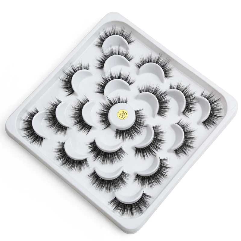 10 пар натуральных накладных ресниц 3d норки ресницы наращивание Профессиональные