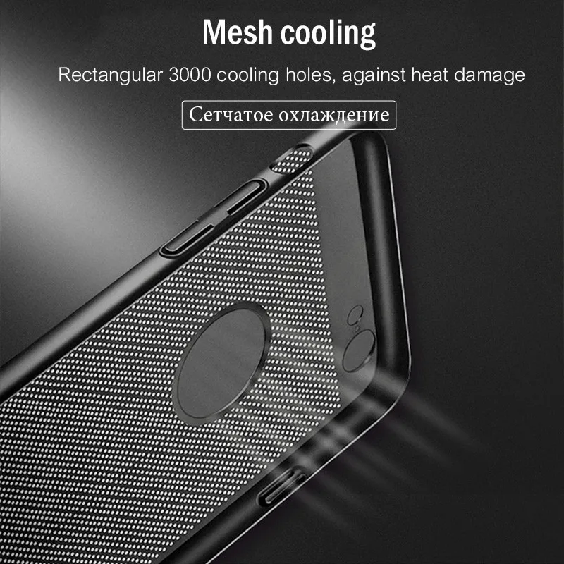 Ультратонкий чехол для телефона для iPhone 6, 6s, 7, 8 Plus, полые чехлы с рассеиванием тепла, Жесткий ПК для iPhone 5, 5S, SE, задняя крышка, Coque X S MAX